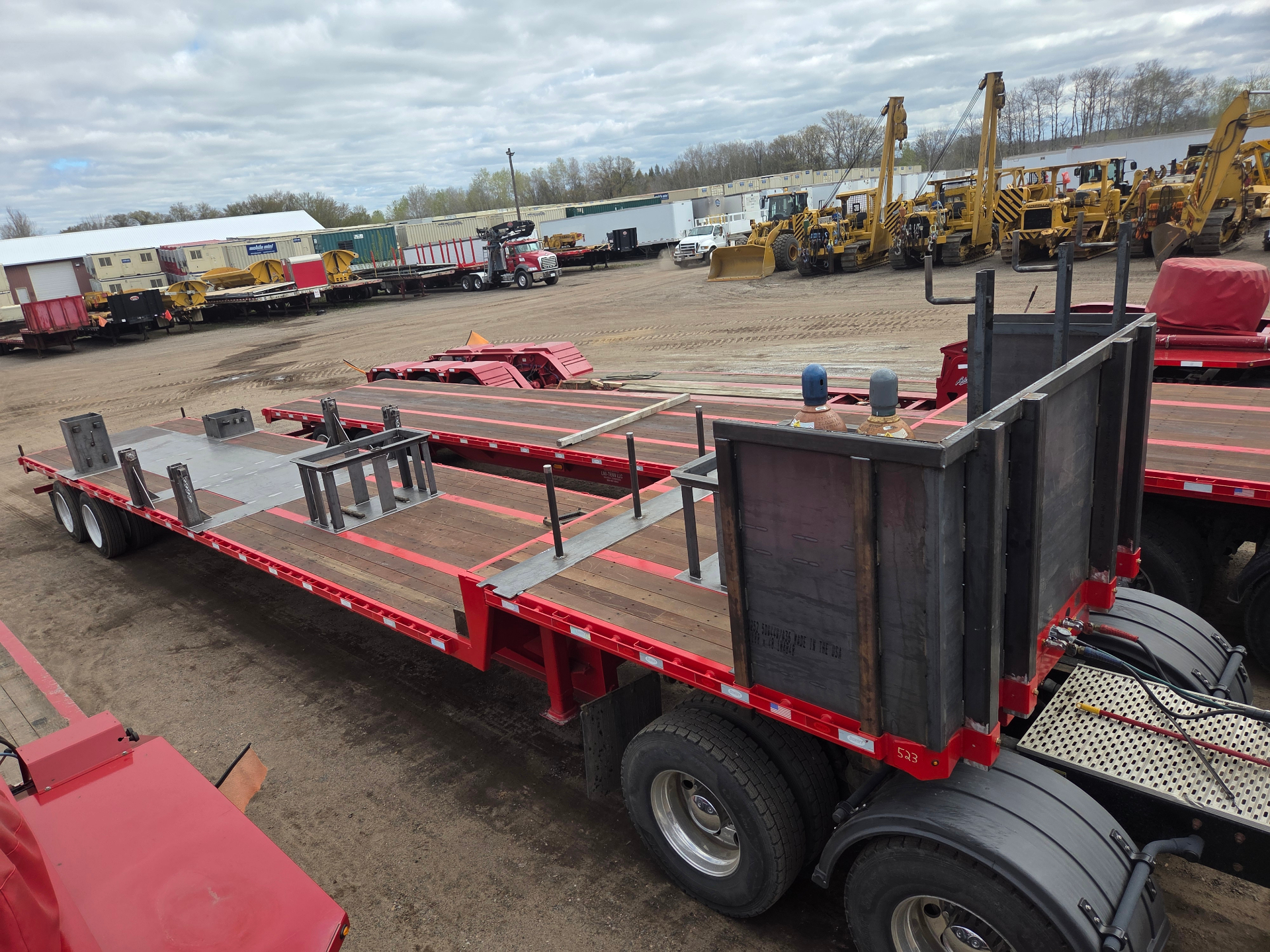 Fabricated steel components on a heavy-haul trailer